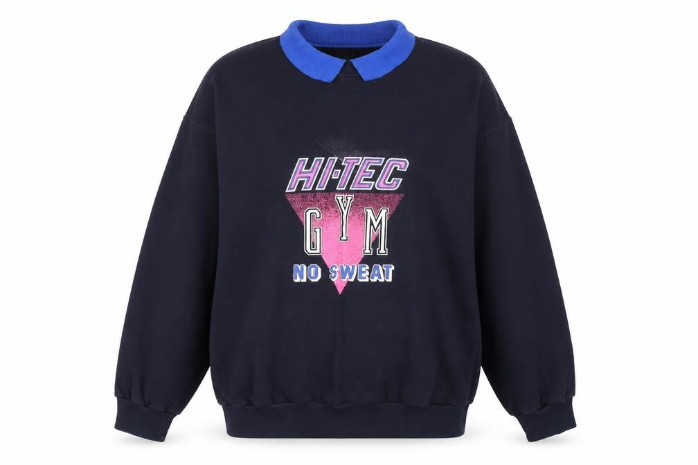 Front view of Hi-Tec Blue Collared Sweatshirt unisex, size 14