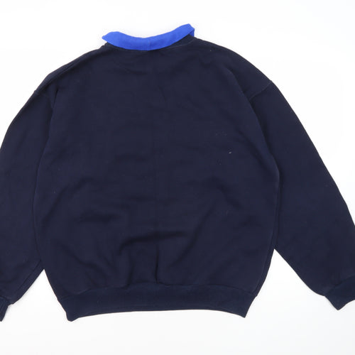 Hi-Tec Blue Collared Sweatshirt Unisex Size 14