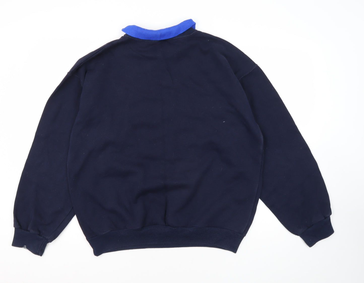 Hi-Tec Blue Collared Sweatshirt Unisex Size 14