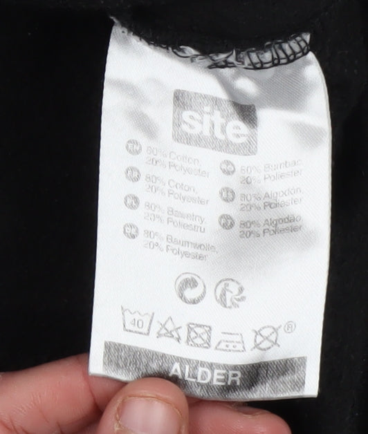 Site Men's Black Pullover Hoodie M Hooded Fleece