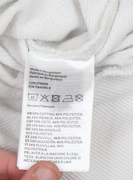 H&M Girls White Graphic Print Pullover Sweatshirt 12-13 Years