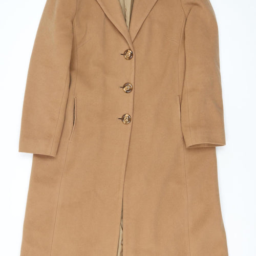 Kesta Women's Brown Overcoat 14 Lined Wool Cashmere