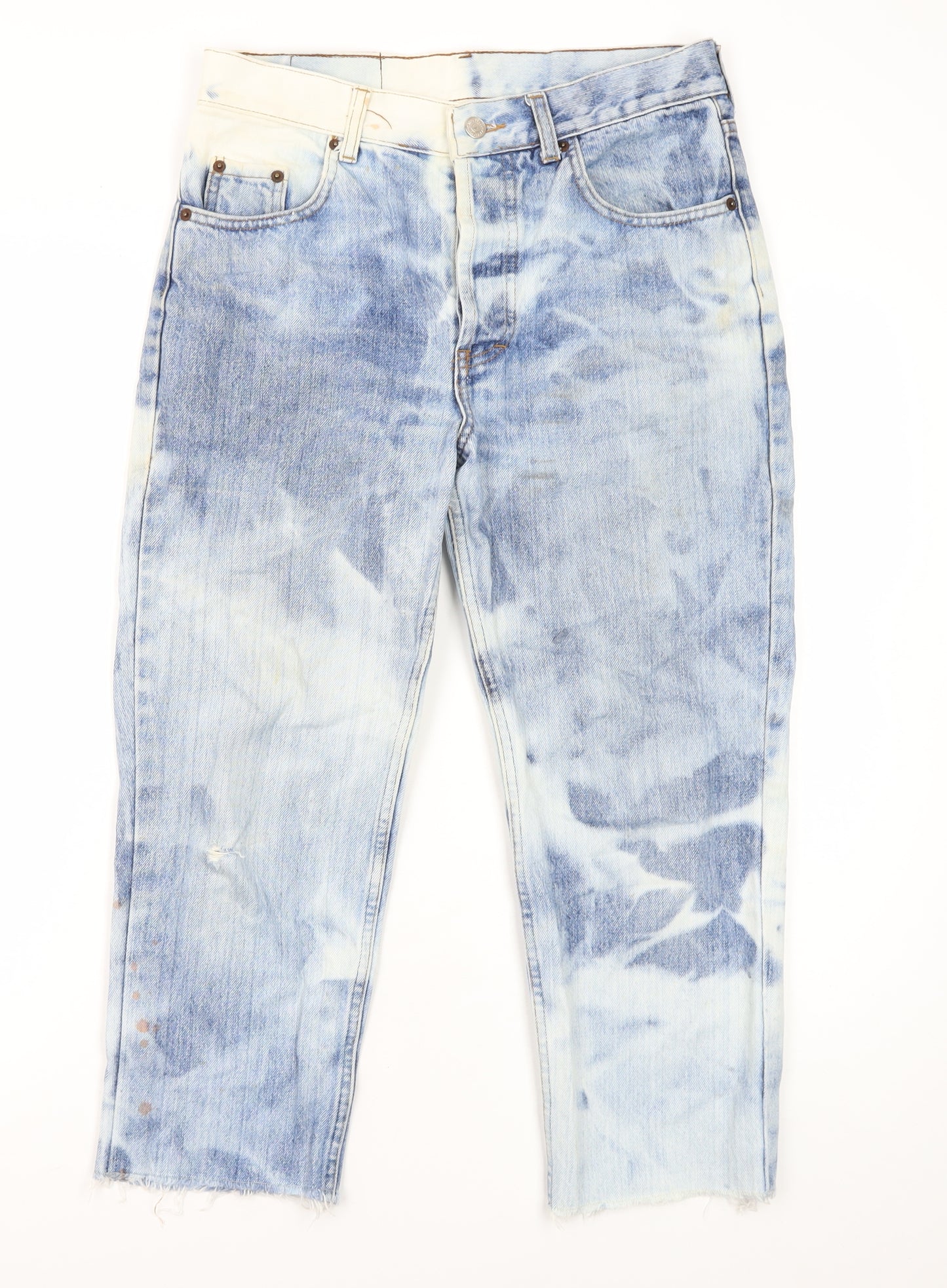 Levi's Men's Blue Acid Wash Straight Jeans M