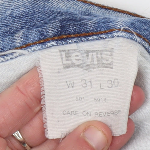 Levi's Men's Blue Acid Wash Straight Jeans M