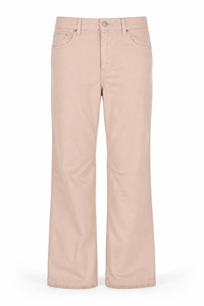 Front view of Brownie Women's Beige Straight Trousers XS