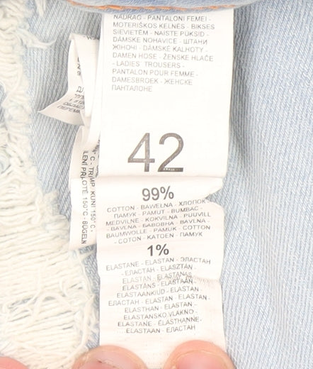 Reserved Women's Blue Boyfriend Jeans, Size 14, Distressed