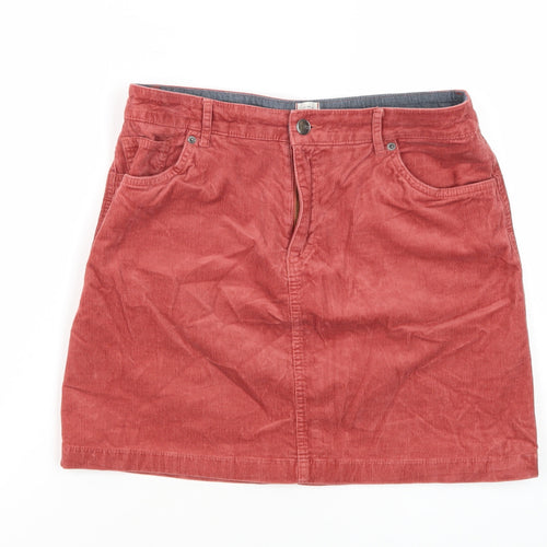 White Stuff Women's Red Corduroy Skirt - Size 10 A-Line