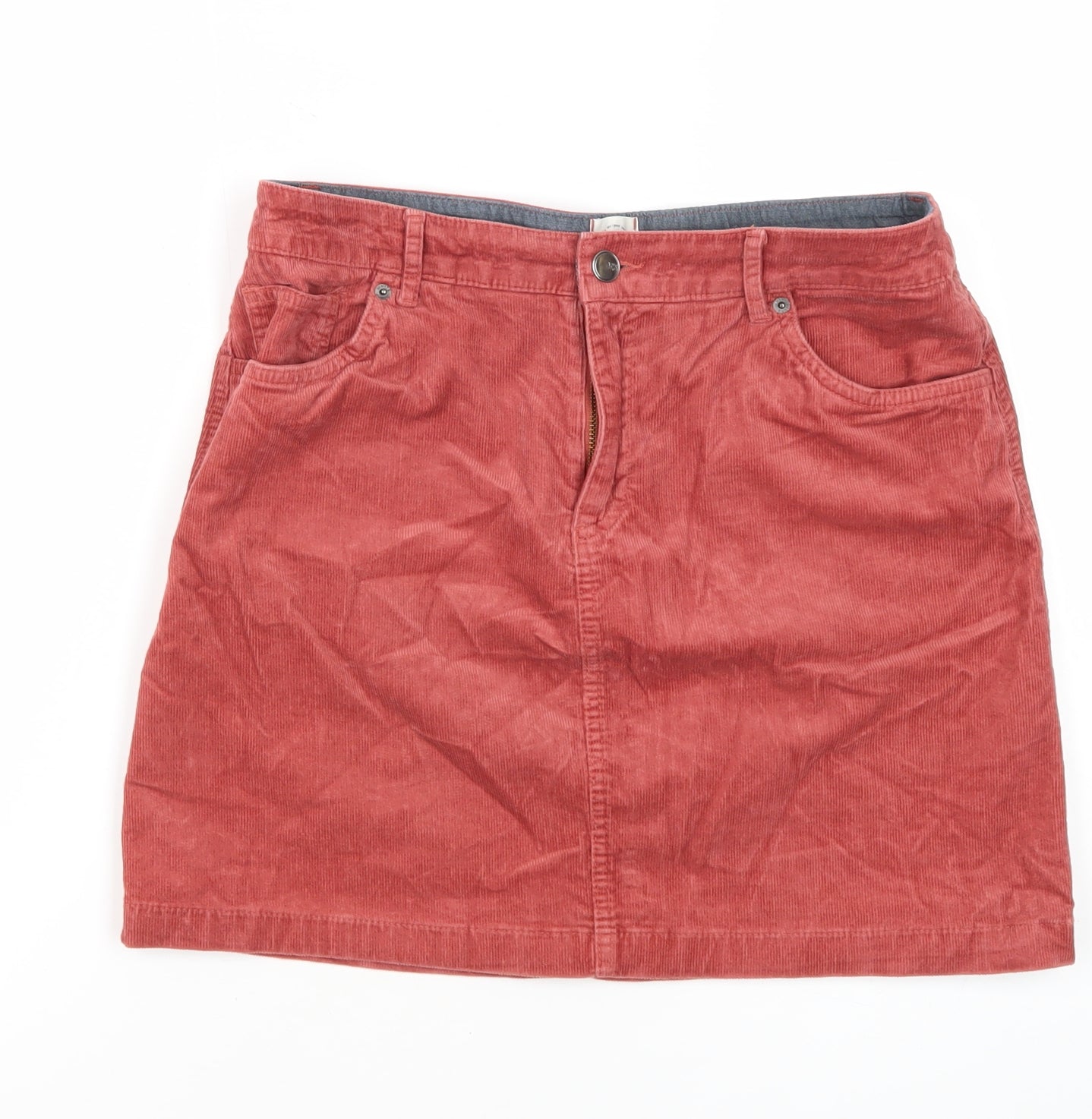 White Stuff Women's Red Corduroy Skirt - Size 10 A-Line