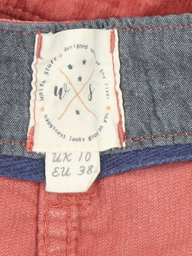 White Stuff Women's Red Corduroy Skirt - Size 10 A-Line