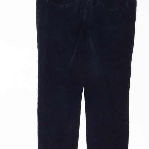 WoolOvers Women's Black Corduroy Cropped Trousers Size 12