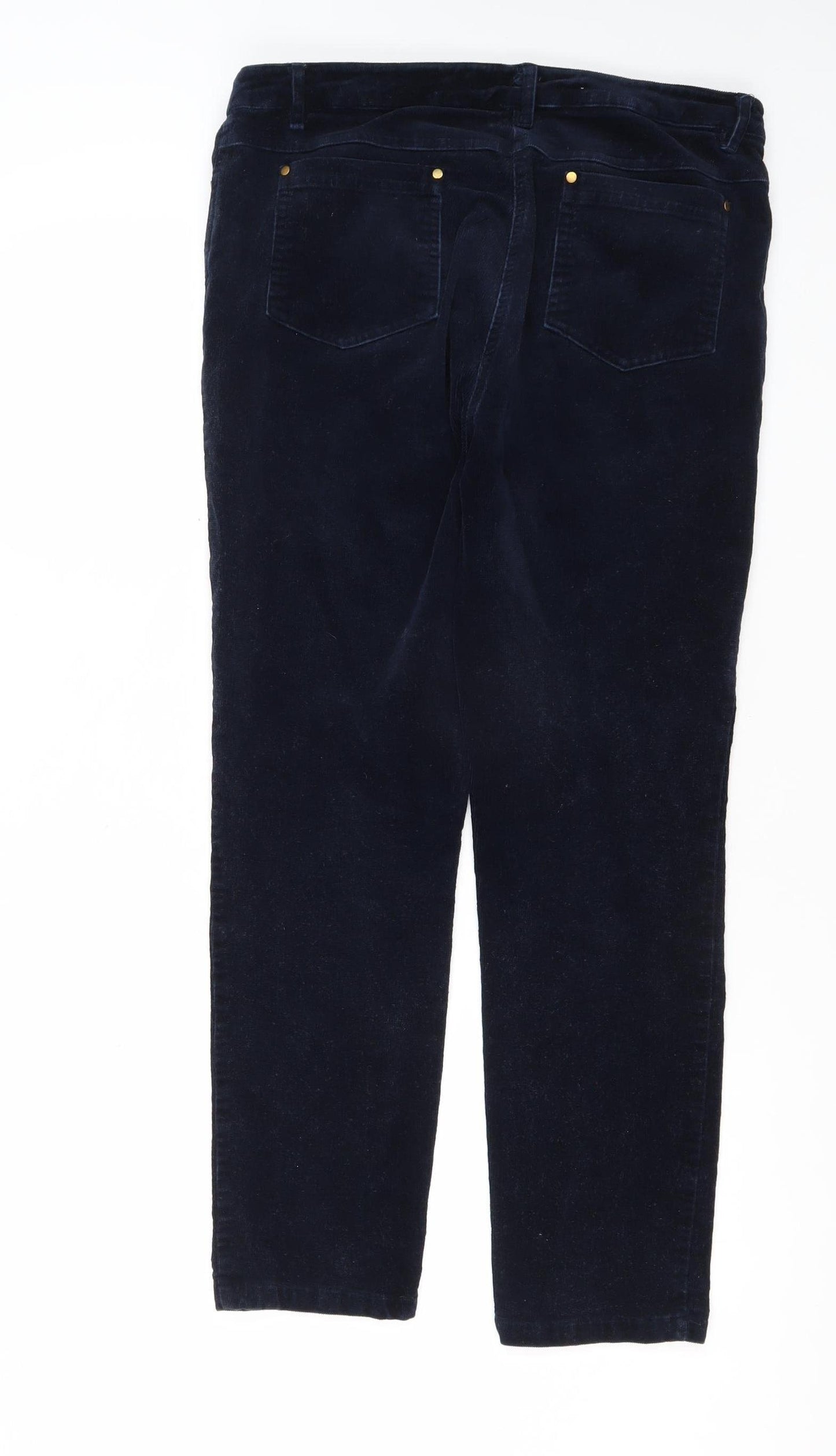 WoolOvers Women's Black Corduroy Cropped Trousers Size 12