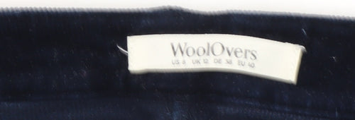 WoolOvers Women's Black Corduroy Cropped Trousers Size 12