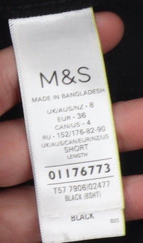 Marks & Spencer Black Corduroy Trousers - Women Size 8