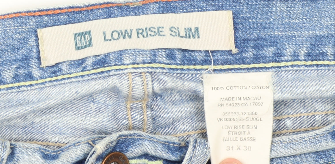GAP Men's Blue Slim Fit Low Rise Jeans Size L