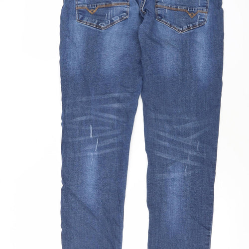 Voi Men's Blue Distressed Straight Jeans Size 32