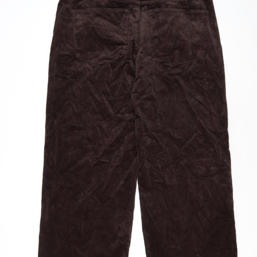 Marks and Spencer Women's Brown Corduroy Wide-Leg Trousers