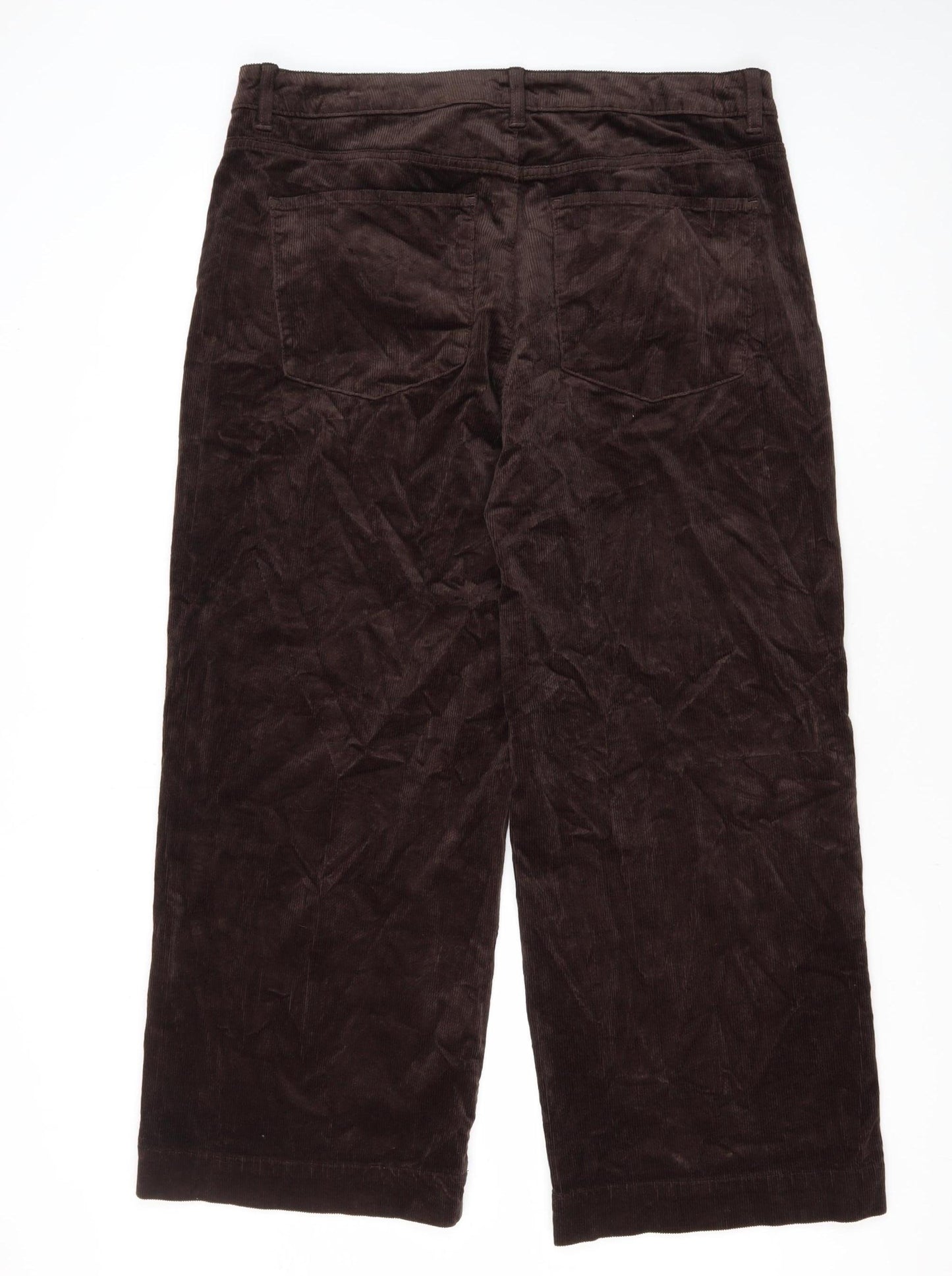Marks and Spencer Women's Brown Corduroy Wide-Leg Trousers