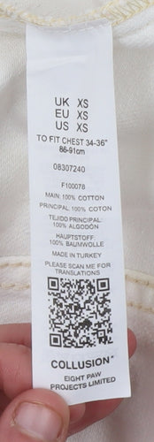 Collusion Women’s Ivory Cotton Basic Jacket XS