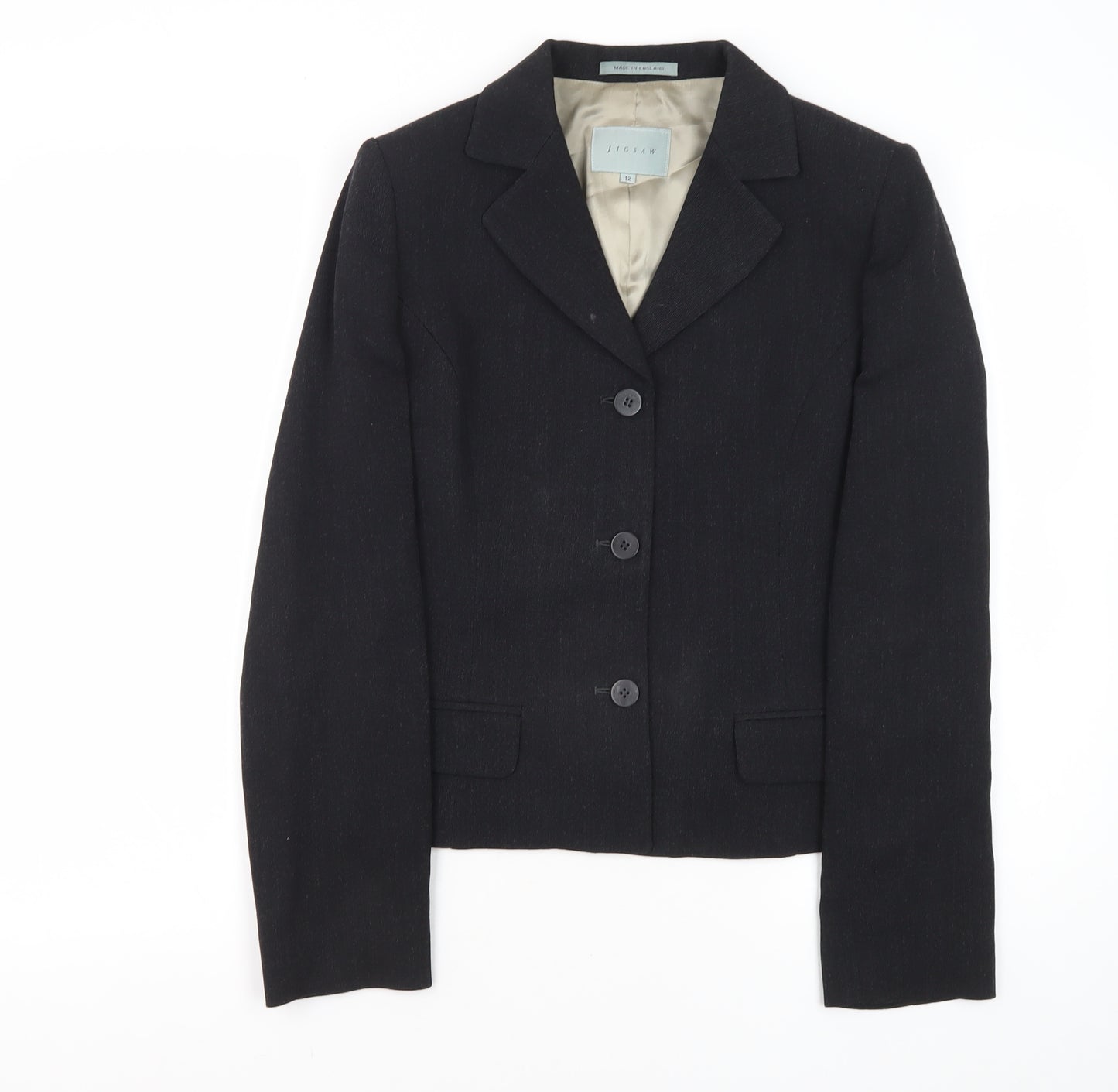 Jigsaw Women's Black Blazer, Size 12, Classic Style