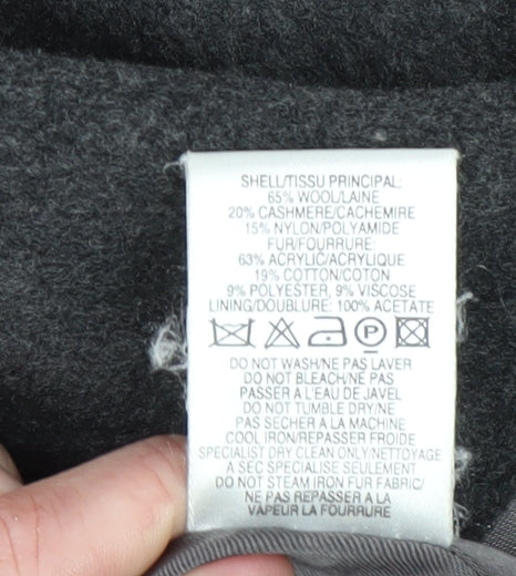 Eastex Women's Grey Wool Cashmere Overcoat, Size 12