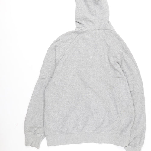Nike Men's Grey Full Zip Hoodie - Size L - Sporty Essential