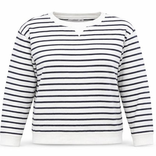 Mango Women's White Striped Pullover Sweatshirt XS