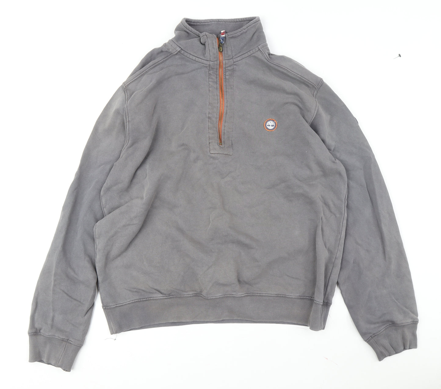 Timberland Men's Grey XL Sweatshirt 1/4 Zip Logo Comfortable