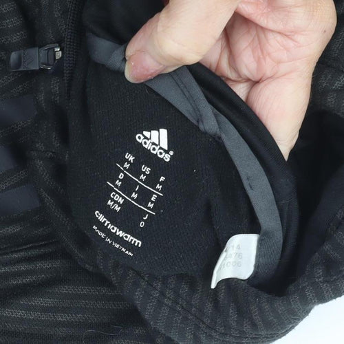 Adidas Men's Black Striped Full Zip Hoodie M