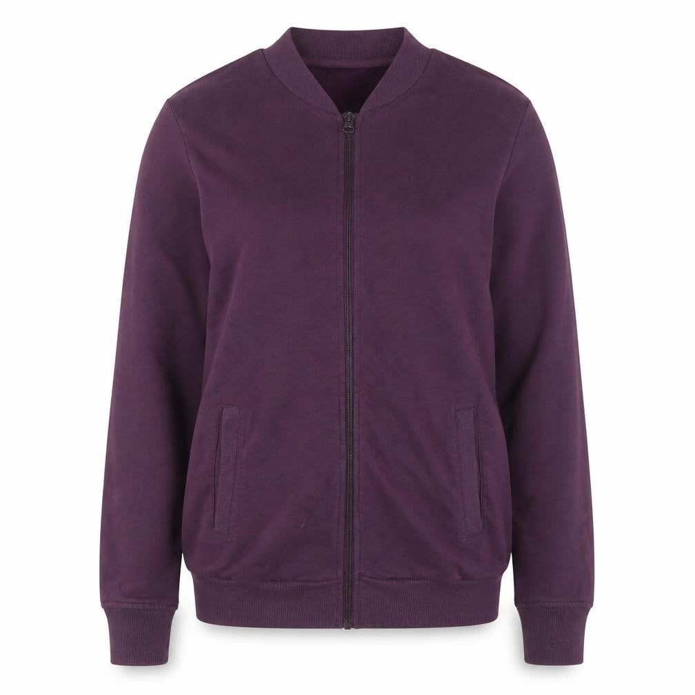 Front view of Cotton Traders Women's Purple Bomber Jacket XS Casual