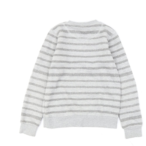 Bench Boys Grey Striped Pullover Sweatshirt 9-10 Years