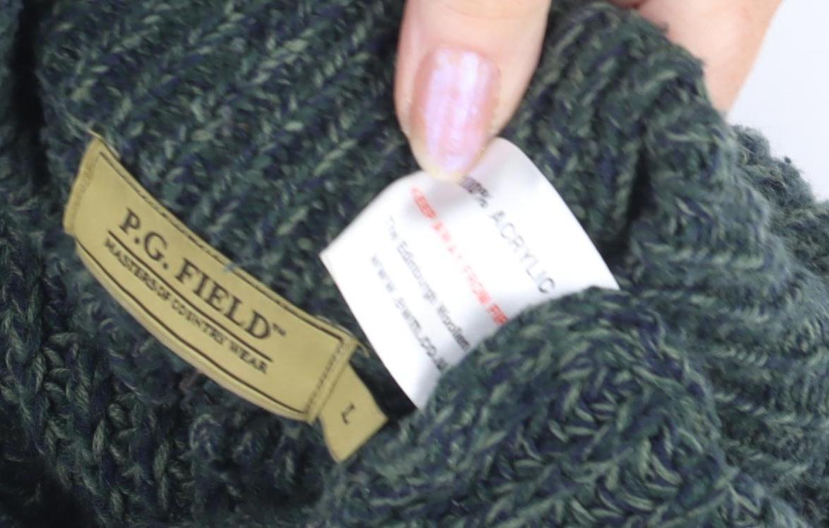P.G. Field Men's Green High Neck Pullover Jumper L