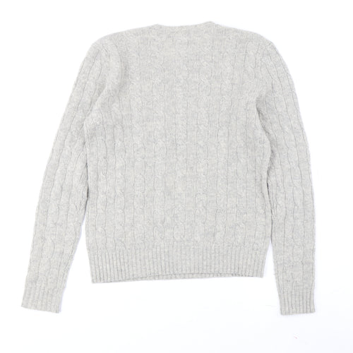 Polo Ralph Lauren Women's Grey Cable-Knit Jumper, Size S