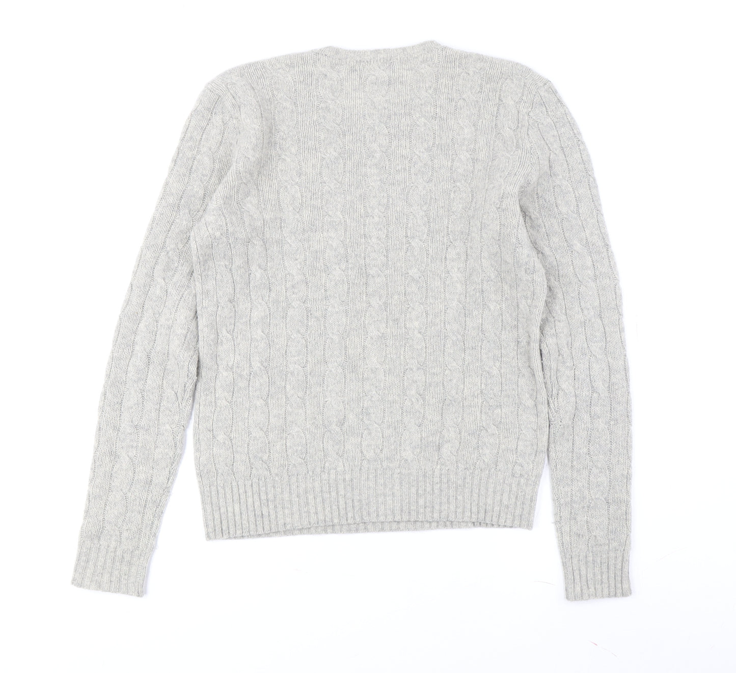 Polo Ralph Lauren Women's Grey Cable-Knit Jumper, Size S