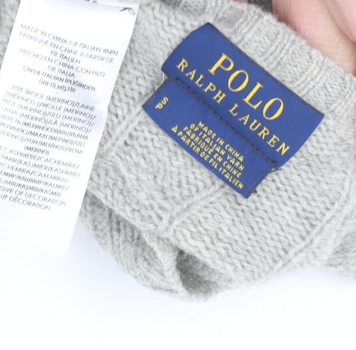 Polo Ralph Lauren Women's Grey Cable-Knit Jumper, Size S