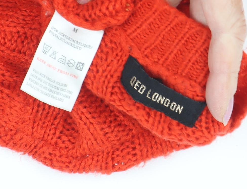 QED London Women's Orange Cable-Knit Pullover M