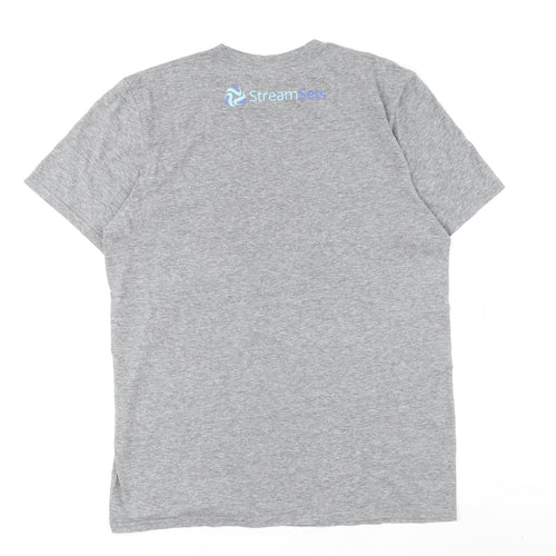 Anvil Men's Grey Transformers Graphic T-Shirt M