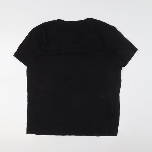 Brave Soul Men's Black Cotton Crew Neck T-Shirt L