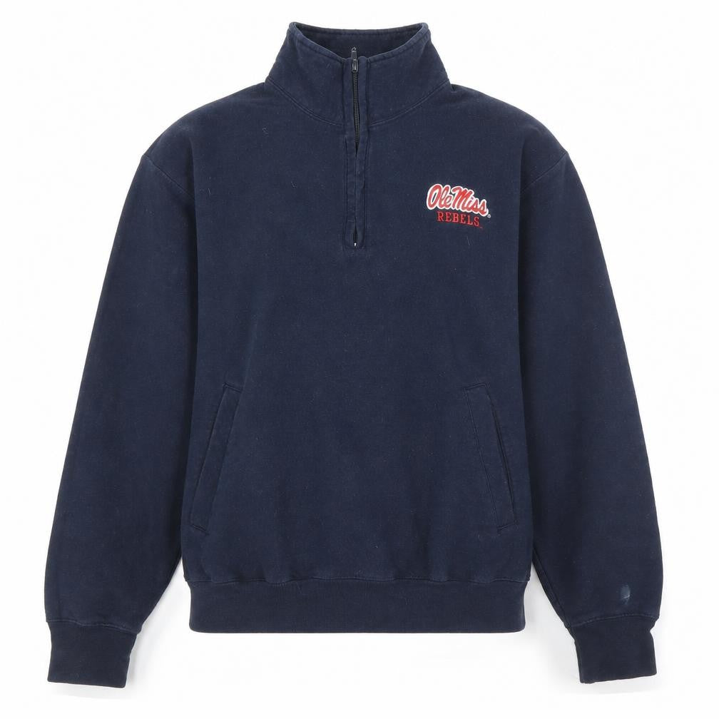 Front view of Champion unisex blue medium pullover sweatshirt