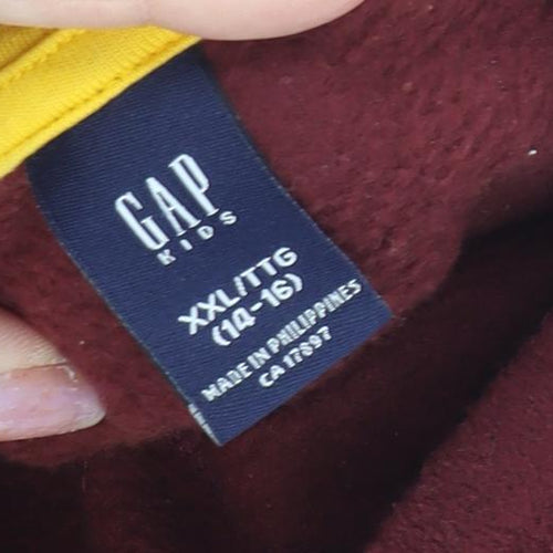 GAP Boys Red Pullover Hoodie 14-16 Years Logo Casual