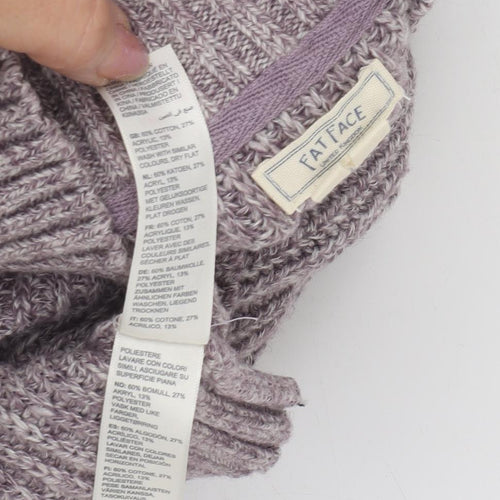 Fat Face Women's Grey Chunky-Knit Pullover Jumper