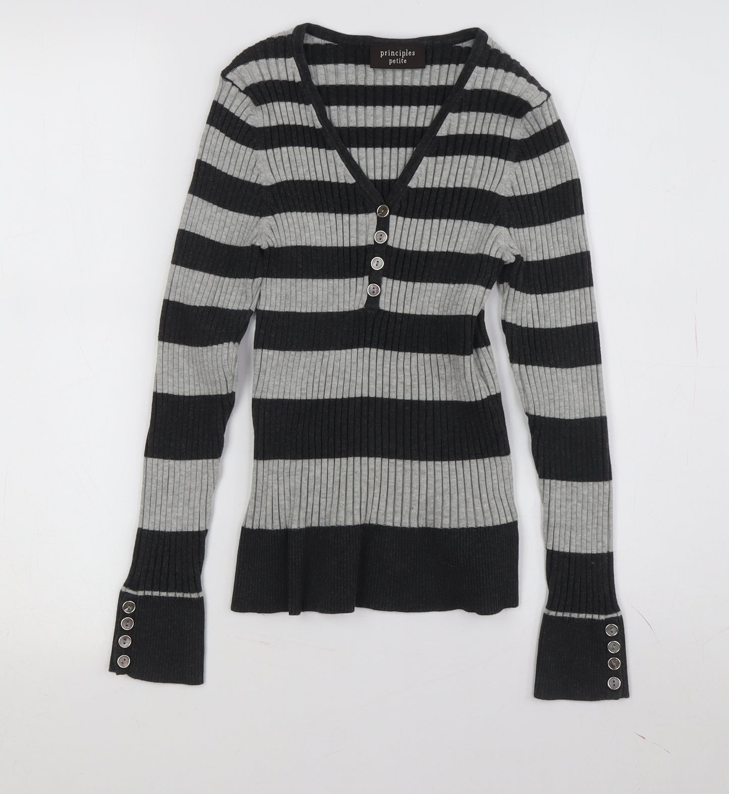 Principles Petite Women's Black Henley Jumper, Size 12