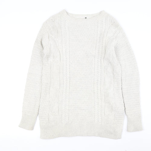 Gap Women's Ivory Pullover Jumper XS Cable-Knit