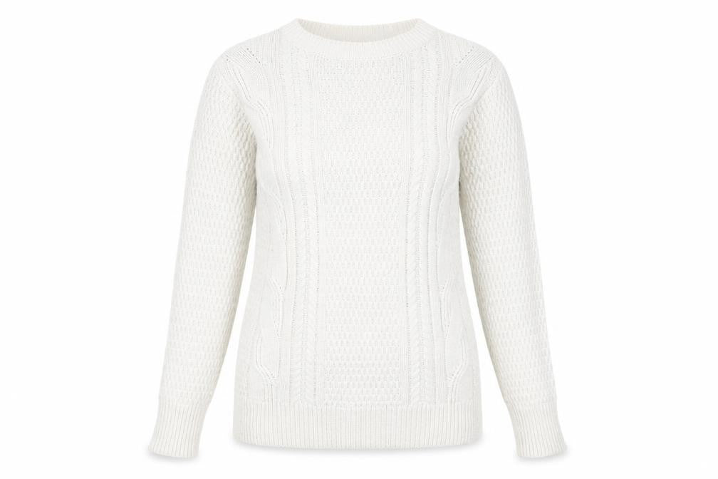 Front view of Gap Women's Ivory jumper XS Cable-Knit