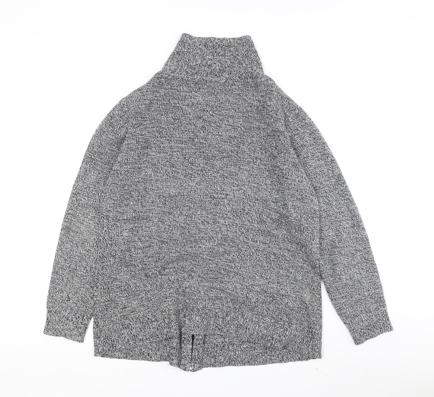 Damart Women's Grey Full Zip Jumper, Mock Neck, Size 14-16