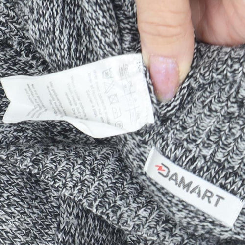 Damart Women's Grey Full Zip Jumper, Mock Neck, Size 14-16