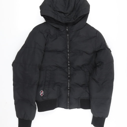 PSNF Men's Black Puffer Jacket Medium Hooded