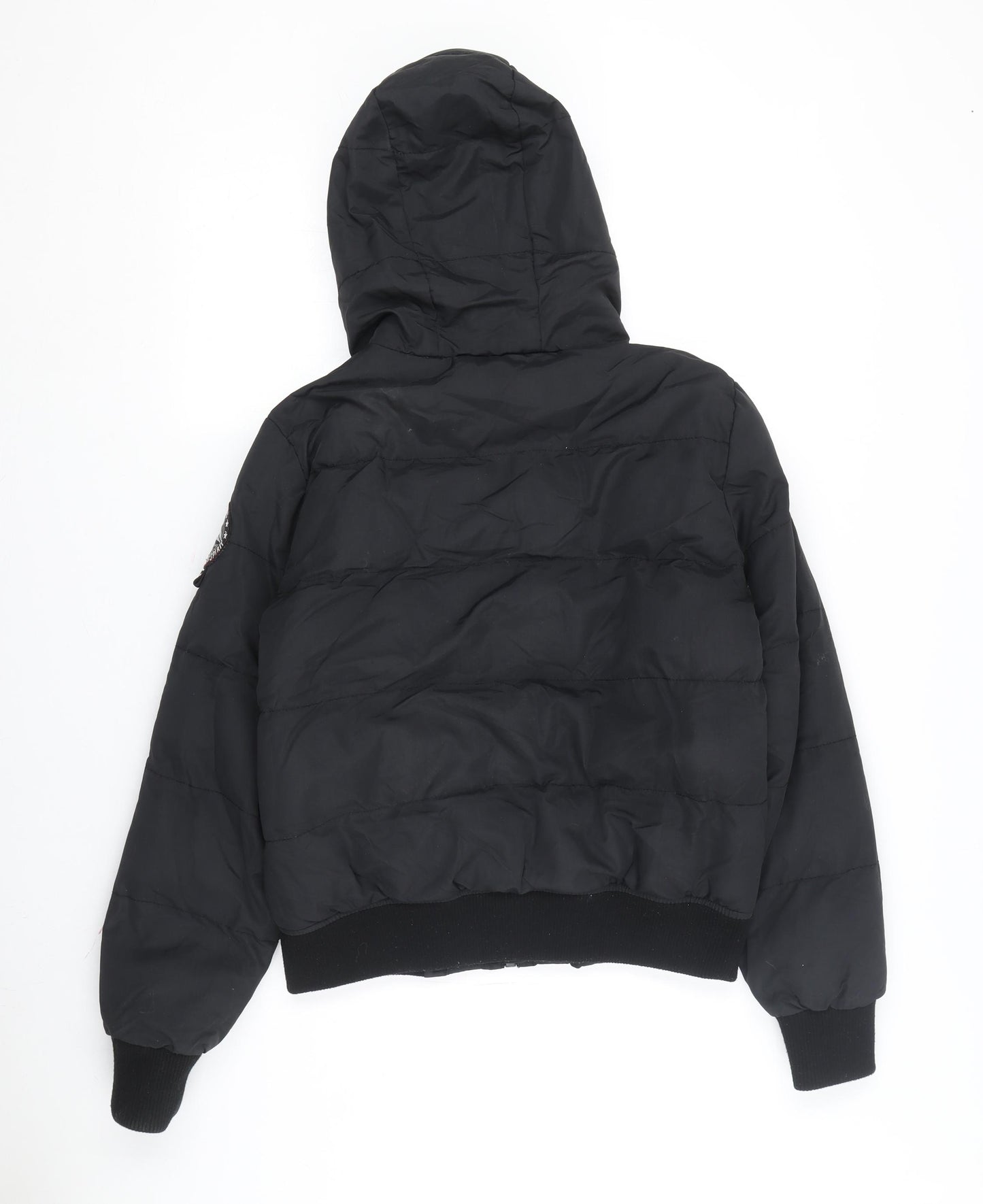 PSNF Men's Black Puffer Jacket Medium Hooded