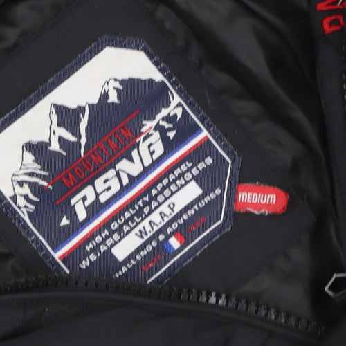 PSNF Men's Black Puffer Jacket Medium Hooded