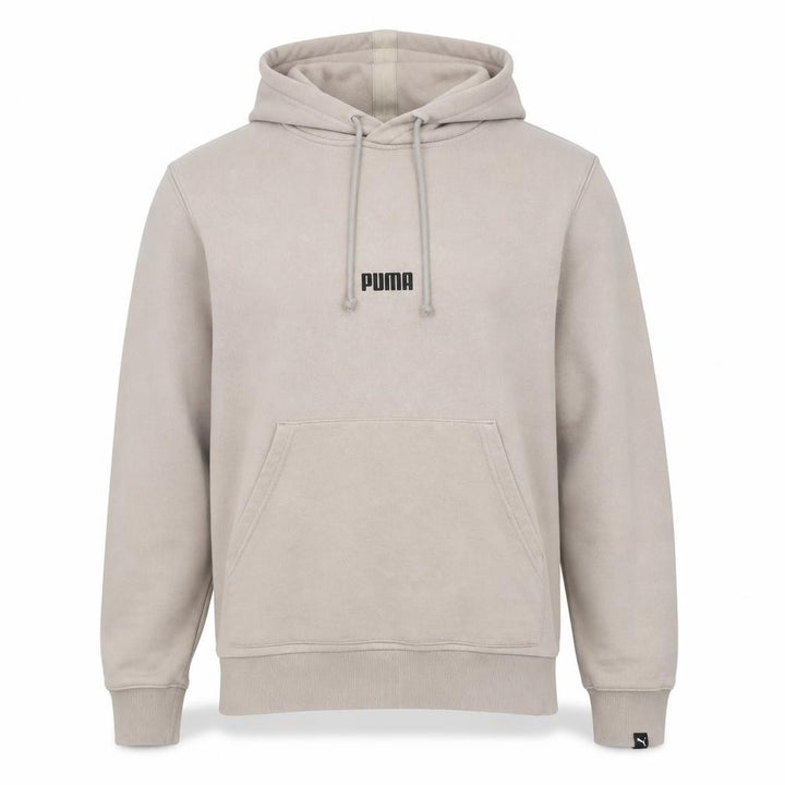 Puma Men's Beige Pullover Hoodie - S, Logo Accent