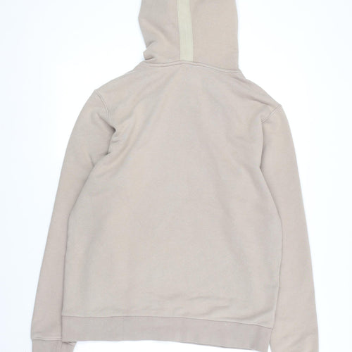 Puma Men's Beige Pullover Hoodie - S, Logo Accent